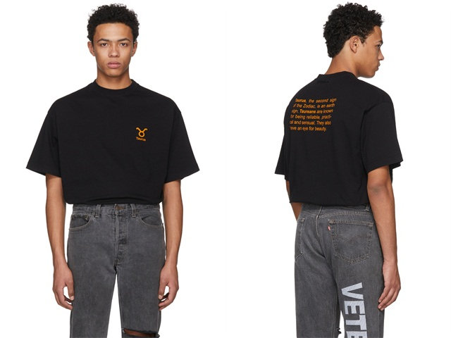 荷兰潮牌 Vetements 推出星座印花 T-Shirt 系列产品，12 星座标识俱全