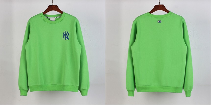 MLB官网专柜最新款NY LA字母3D立体感毛圈薄款圆领套头卫衣