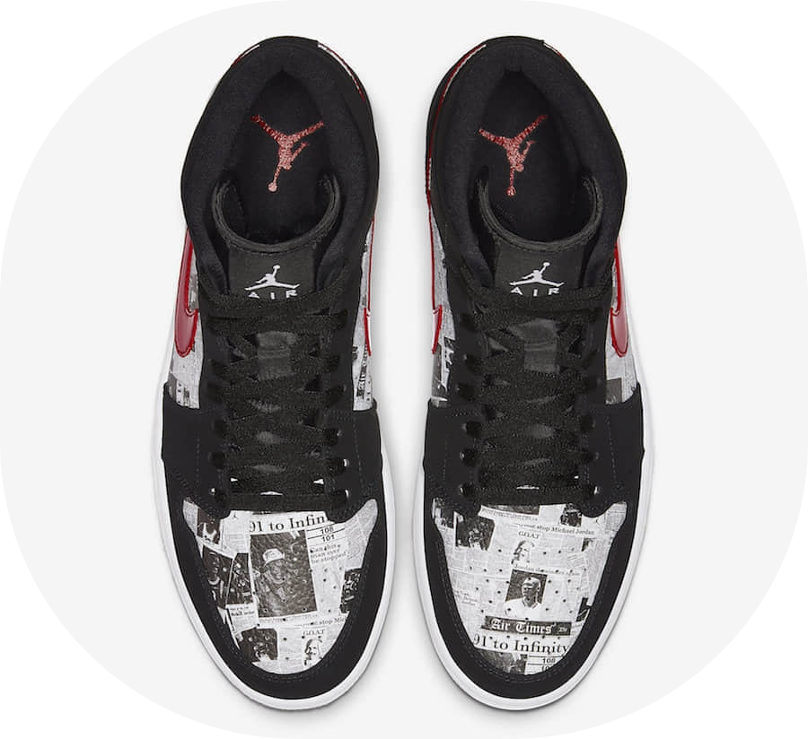 Air Jordan 1 Mid 全新配色曝光！报纸图画特性又复古！ 货号：852542-061_潮鞋图片高清